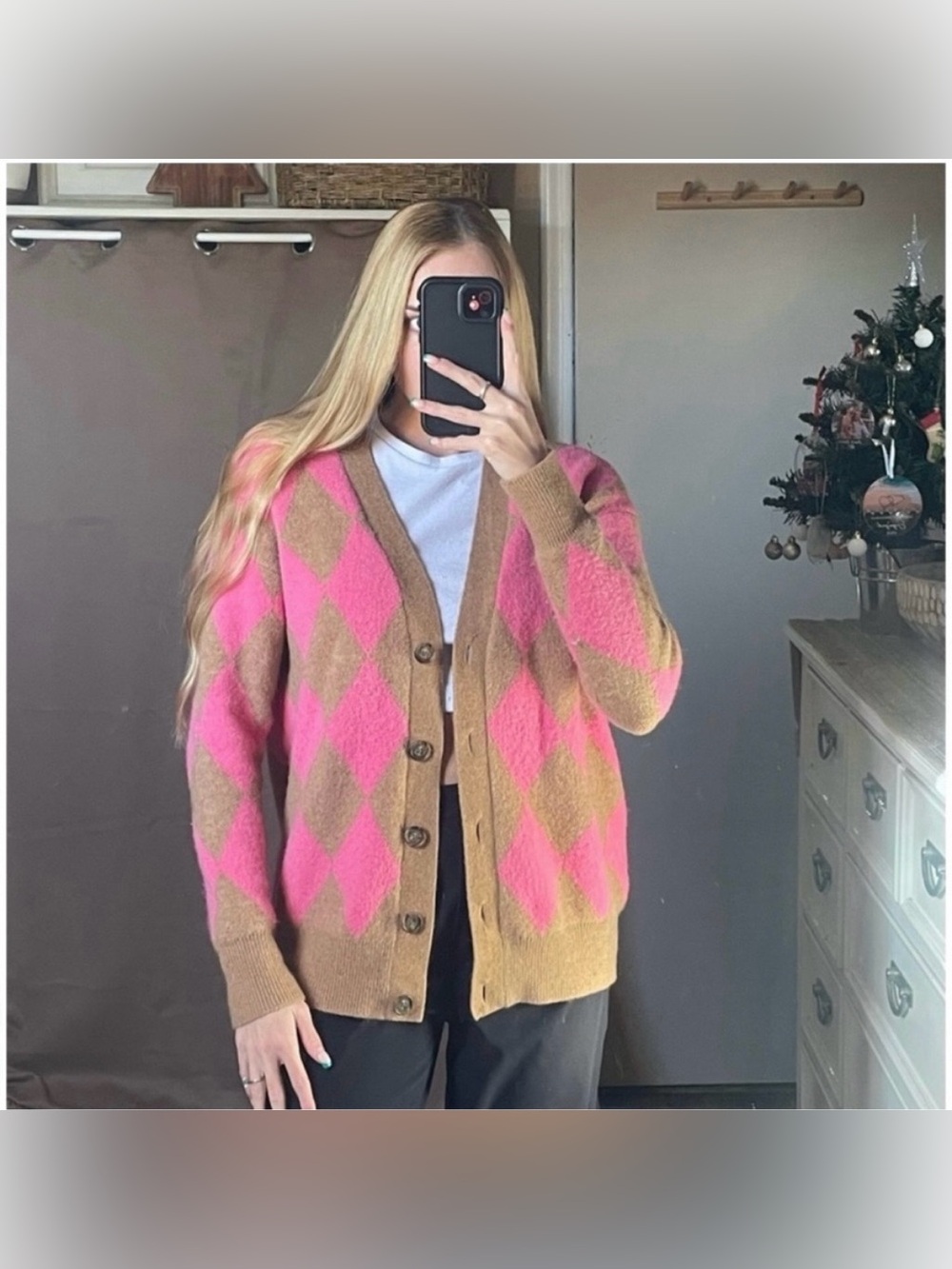 J.Crew Argyle V-neck cardigan sweater in Supersoft yarn size small retail $175 - Picture 12 of 13